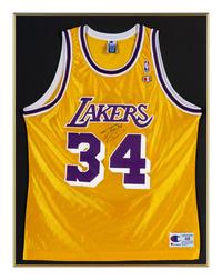 A Shaquille O'Neal Signed Autograph Los Angeles Lakers Jersey