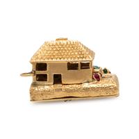 Multigem and Yellow Gold House Charm