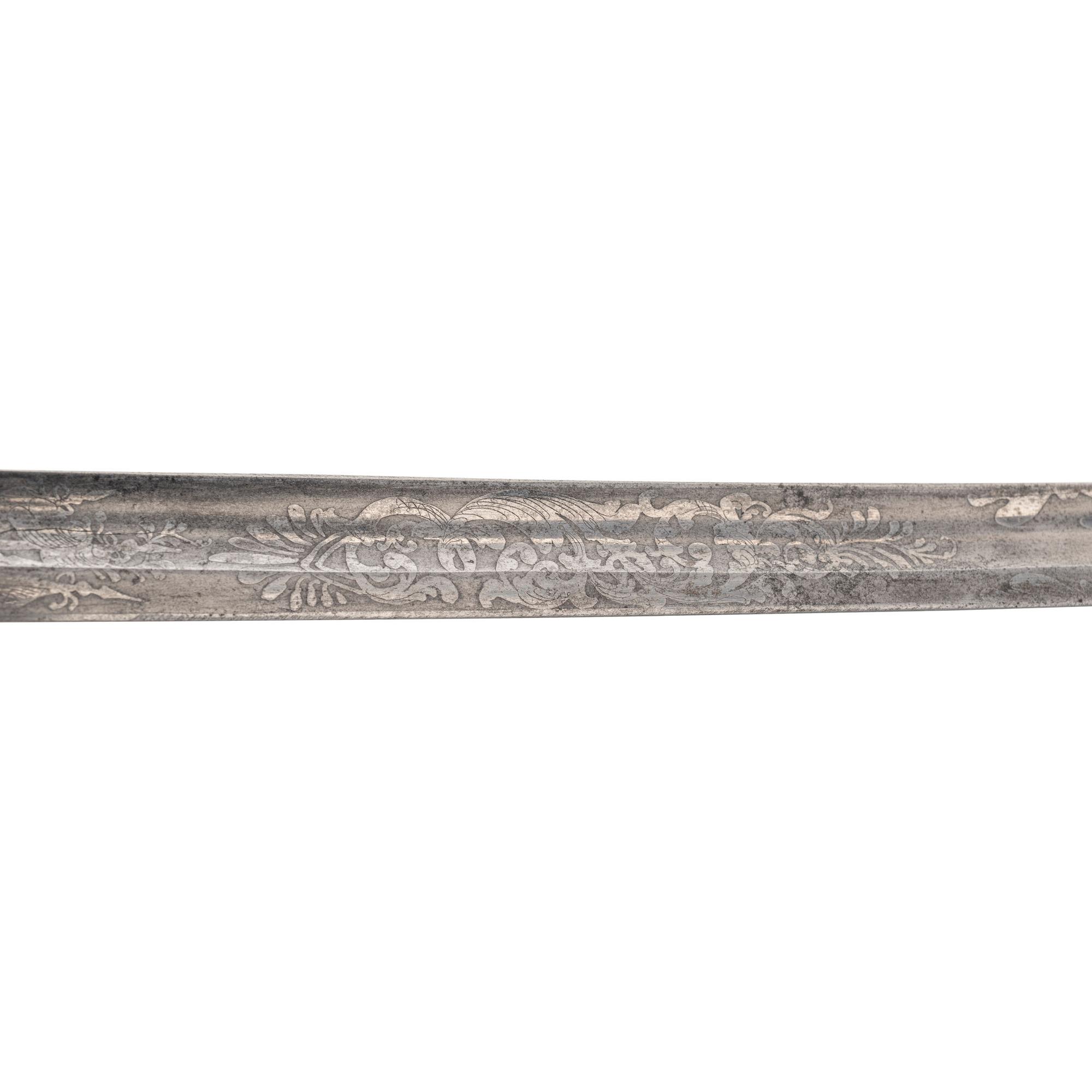 Germanic Chevaulegers Style Saber with Scabbard Inscribed to 1st Lt. O.P. Furgason 27th Indiana Infantry