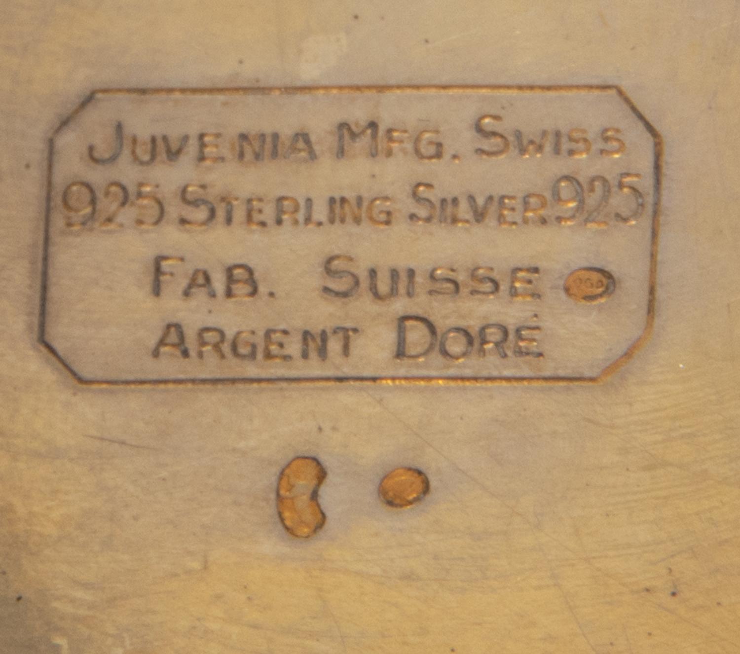 A Swiss Guilloche Enameled Silver and Clock-Inset Cigarette Case