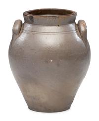 A Daniel Fisk Cobalt Decorated One Gallon Stoneware Crock
