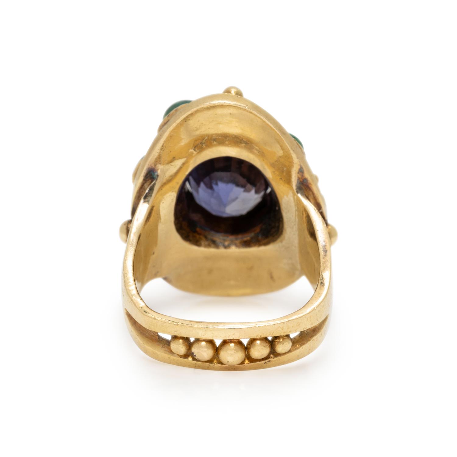 RICHARD KIMBALL, IOLITE AND EMERALD RING