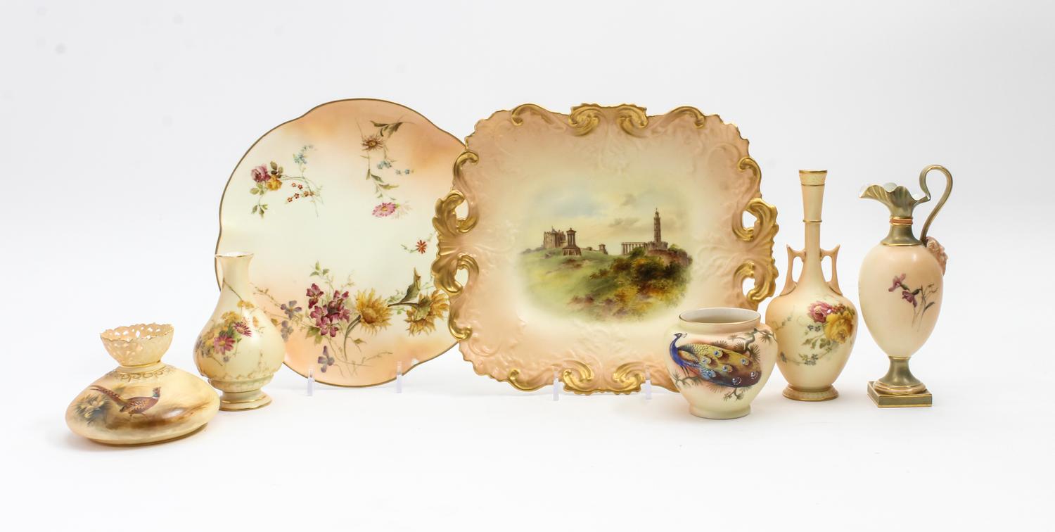 Seven Worcester Porcelain Articles Height of tallest 6 1/2 inches. — 19TH/20TH CENTURY