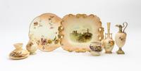 Seven Worcester Porcelain Articles Height of tallest 6 1/2 inches. — 19TH/20TH CENTURY