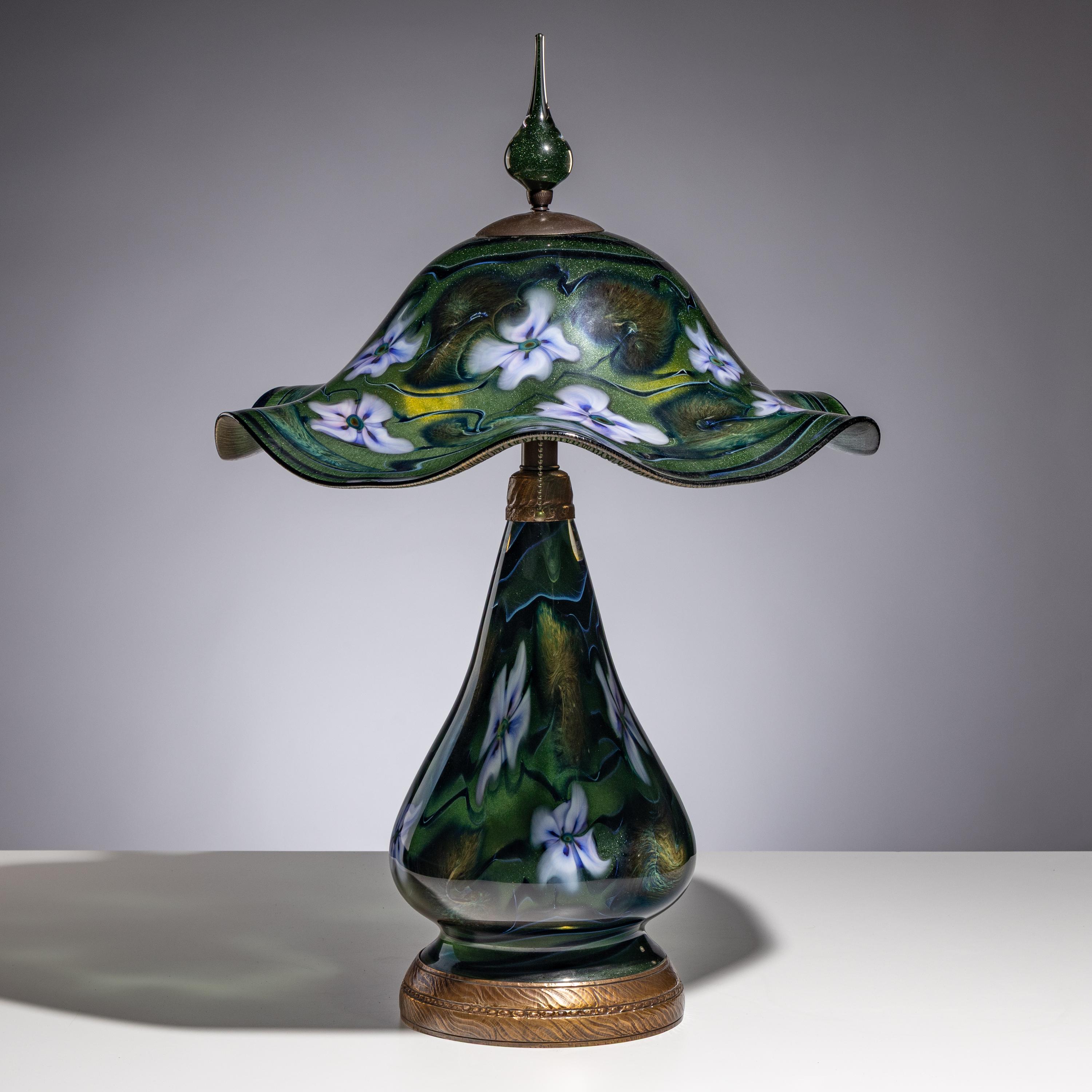 Charles Lotton (American, 1935–2021) — Green Floral Lamp, 2010