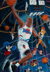 A Michael Jordan Signed Autograph Upper Deck Print and Family Invitation / Tickets to Space Jam Premiere,