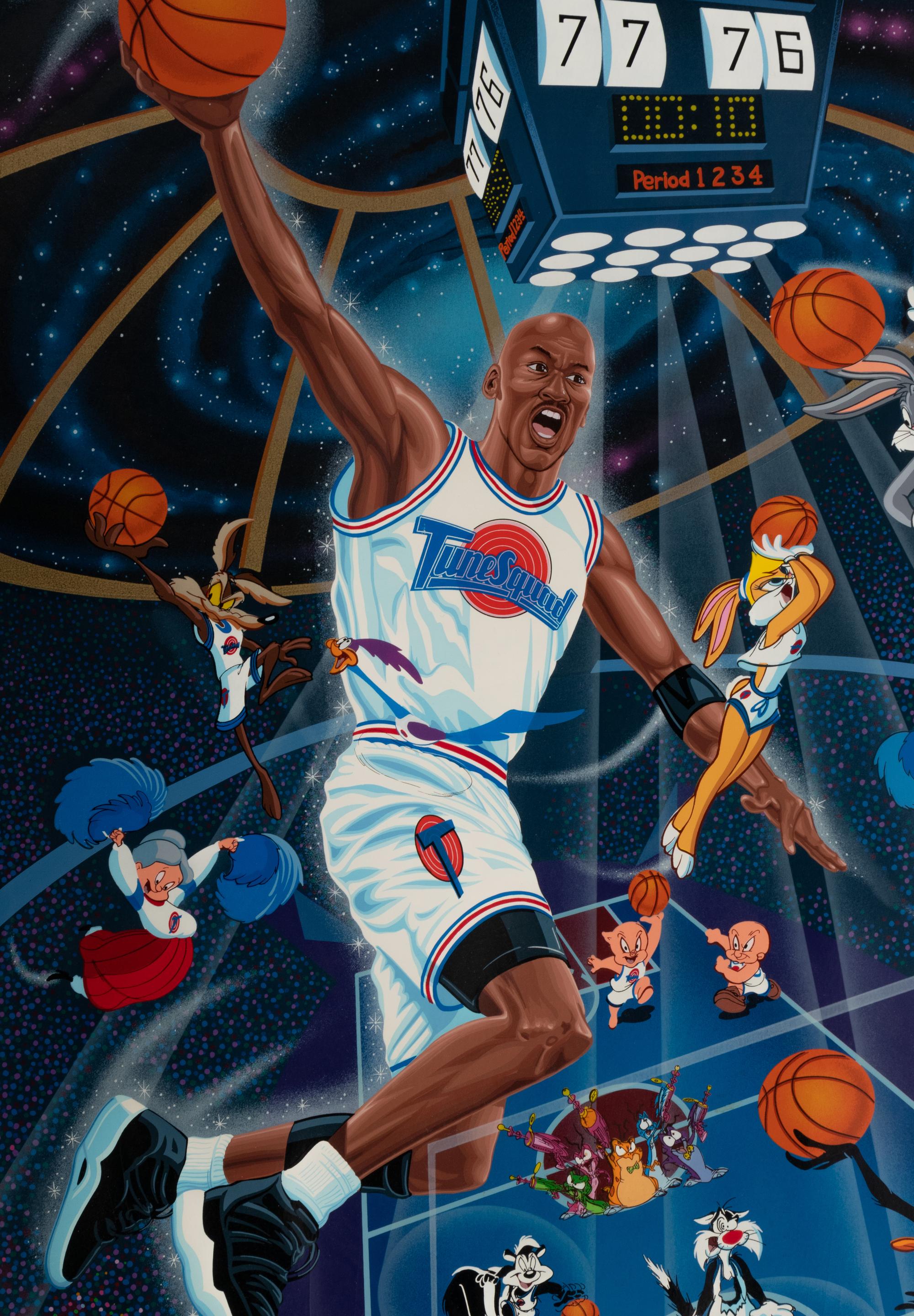 A Michael Jordan Signed Autograph Upper Deck Print and Family Invitation / Tickets to Space Jam Premiere,