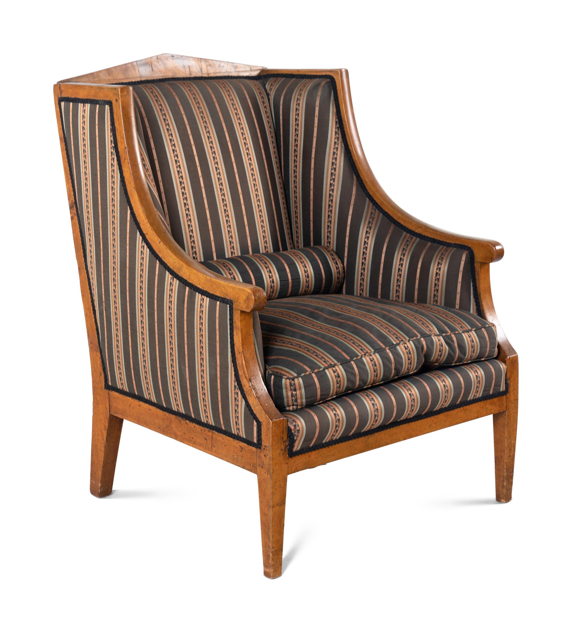 A Biedermeier Birch Armchair