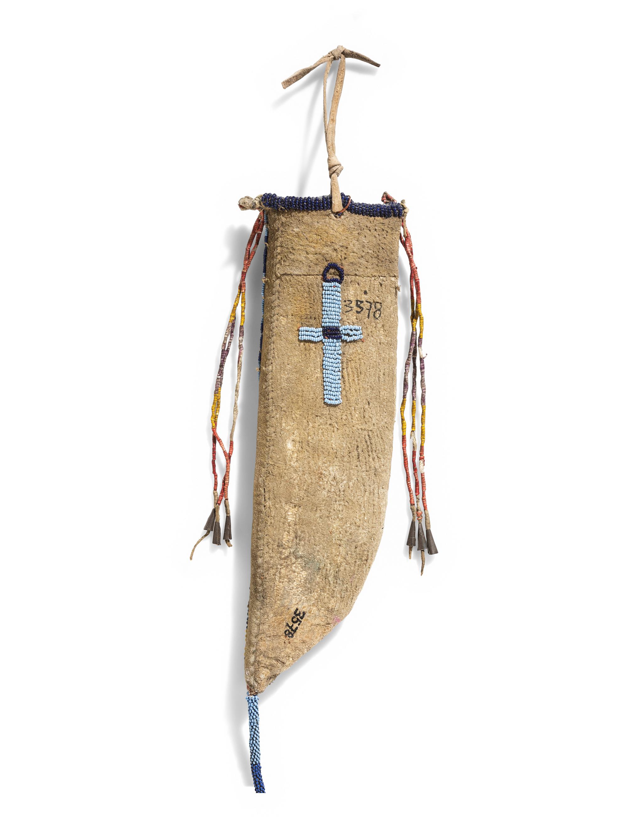 Sioux Beaded Buffalo Hide Knife Sheath