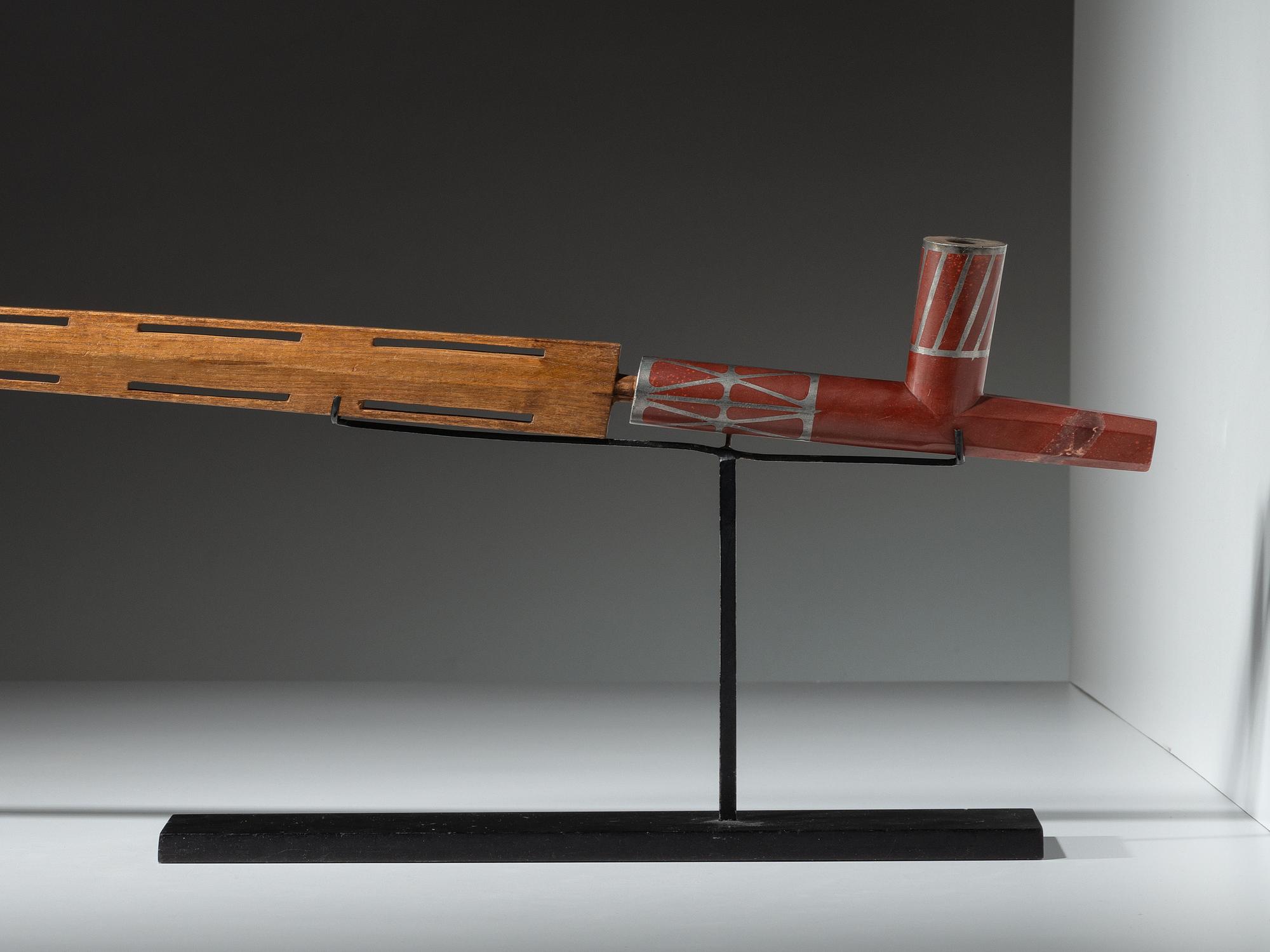 Western Great Lakes Puzzle Stem, with Inlaid Catlinite Bowl