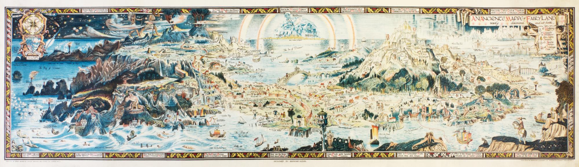 (CHILDREN'S) SLEIGH, BERNARD. An Anciente Mappe of Fairyland Newly Discovered and Set Forth. London, [1918] 18 x 60 inches.
