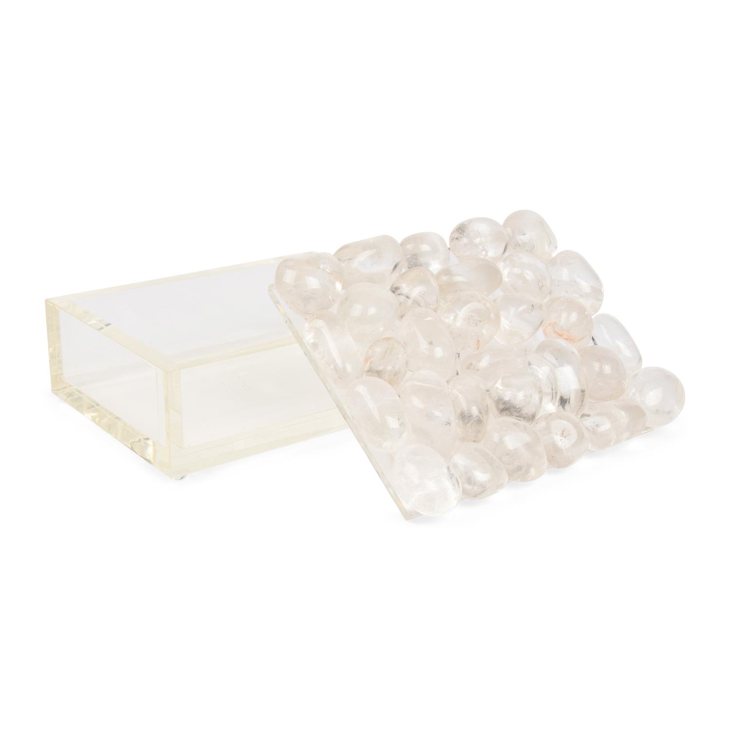 A Contemporary Rock Crystal Mounted Acrylic Box