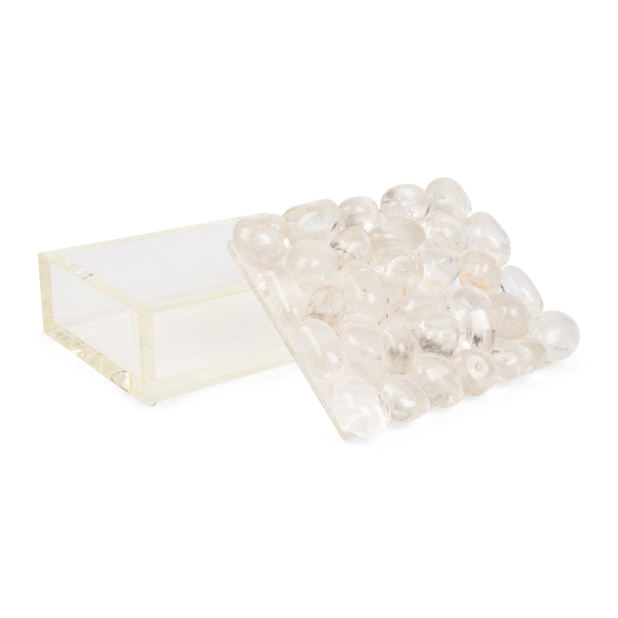 A Contemporary Rock Crystal Mounted Acrylic Box