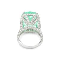PARAIBA-TYPE TOURMALINE AND DIAMOND RING