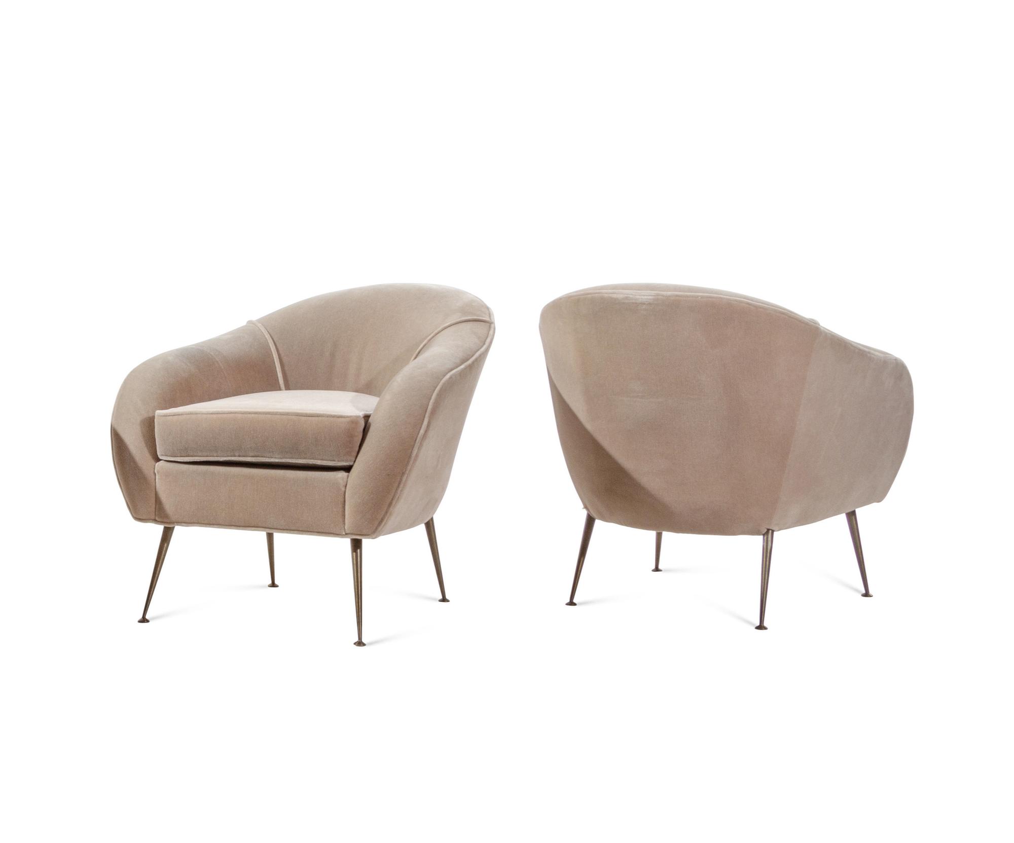 Pair of Lounge Chairs in the Italian Modern Style