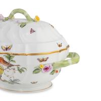 Three Herend Rothschild Bird Porcelain Serving Articles