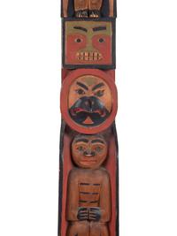 Tlingit Polychrome Carved Totem Pole