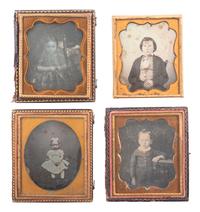 [EARLY PHOTOGRAPHY]. A group of 24 daguerreotype portraits of children and young adults, including: