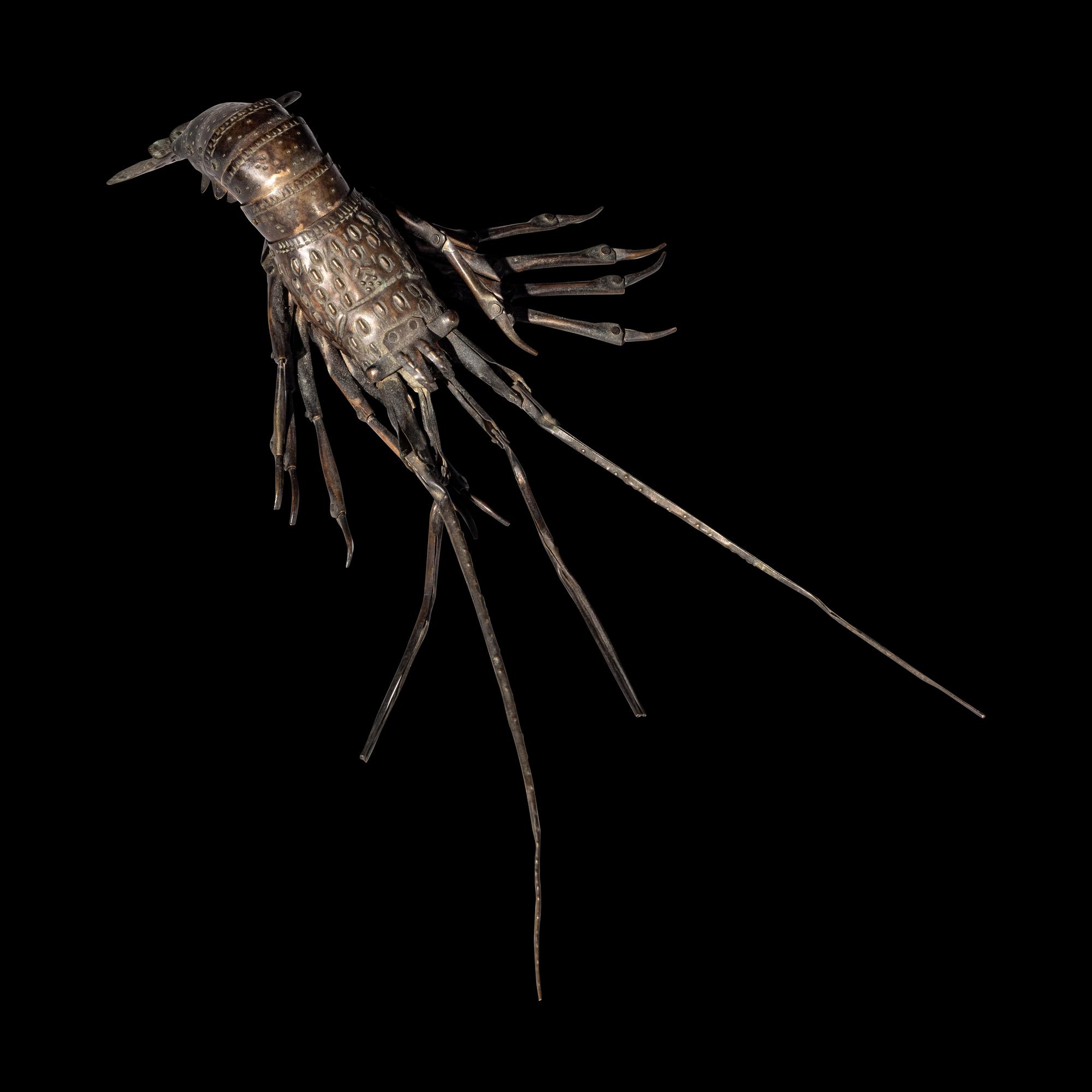 A Japanese Copper Articulated Model of a Crayfish