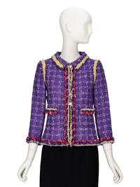 Chanel, Purple Plaid Tweed Jacket