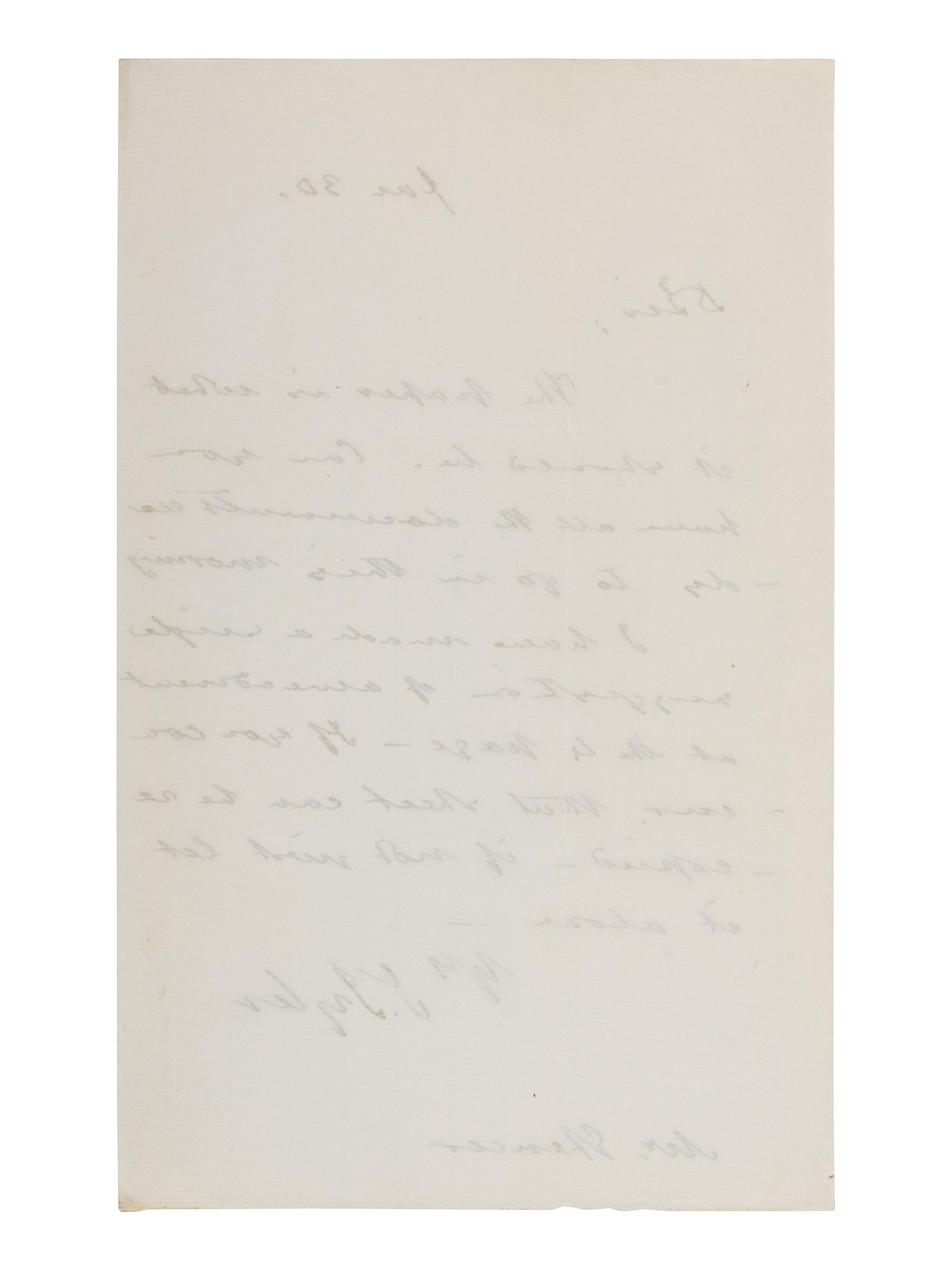 TYLER, John (1790-1862). Autograph letter signed ("J. Tyler"), to John C. Spencer. N.p., ca 1841-1843.