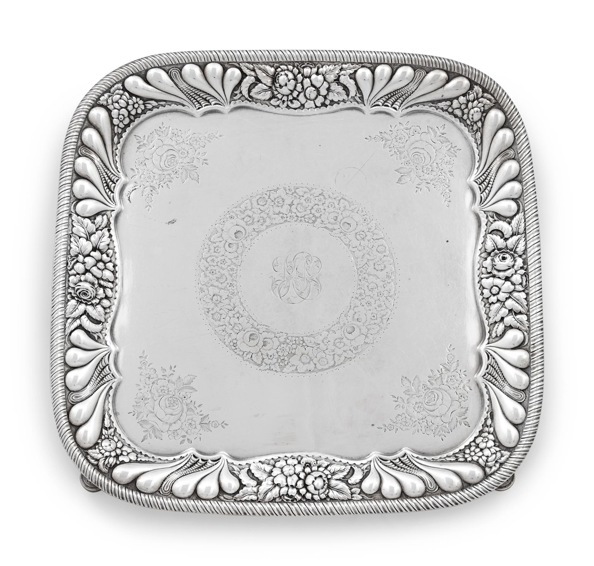A Tiffany & Co. Silver Footed Square Tray