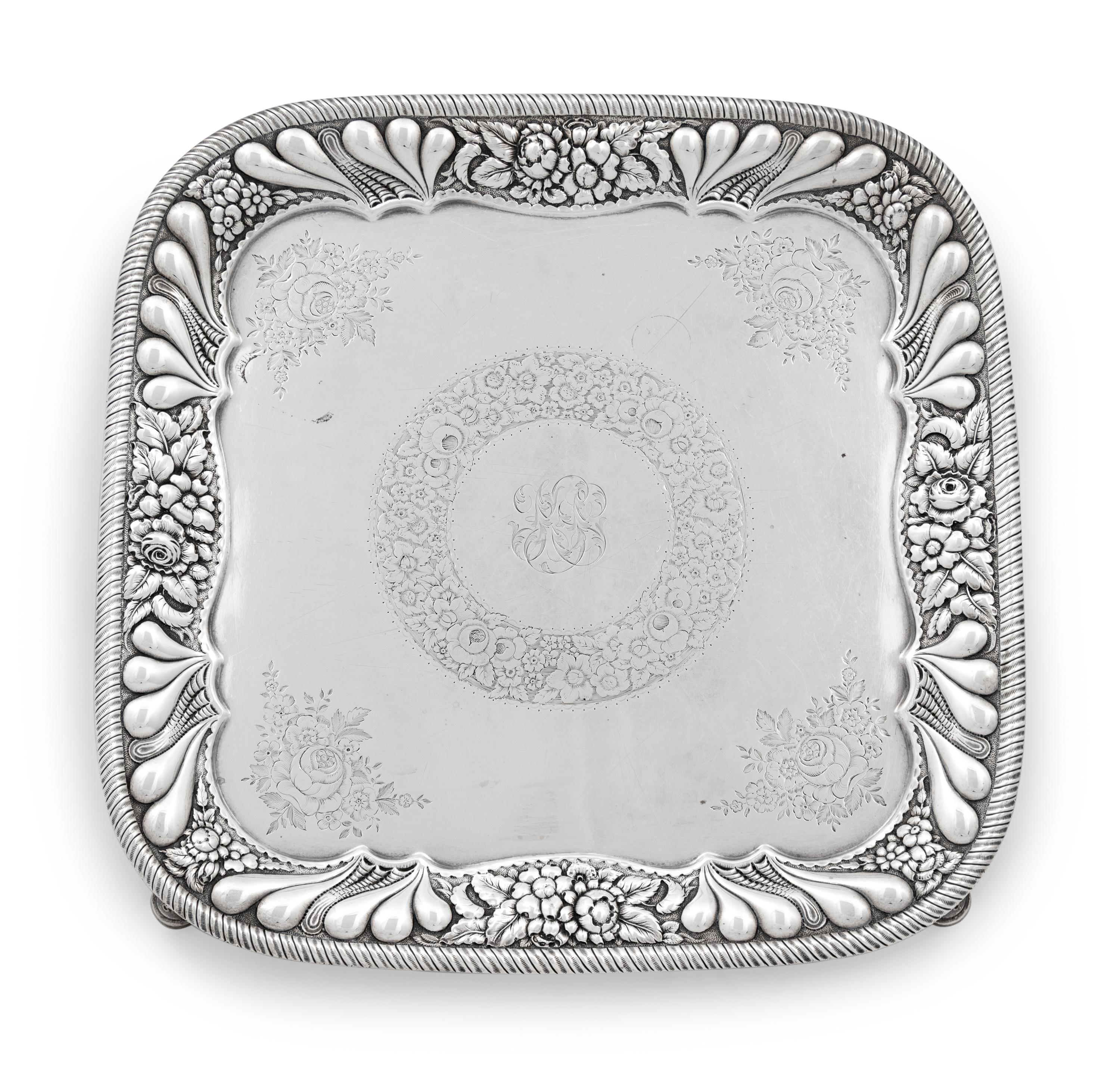 A Tiffany & Co. Silver Footed Square Tray