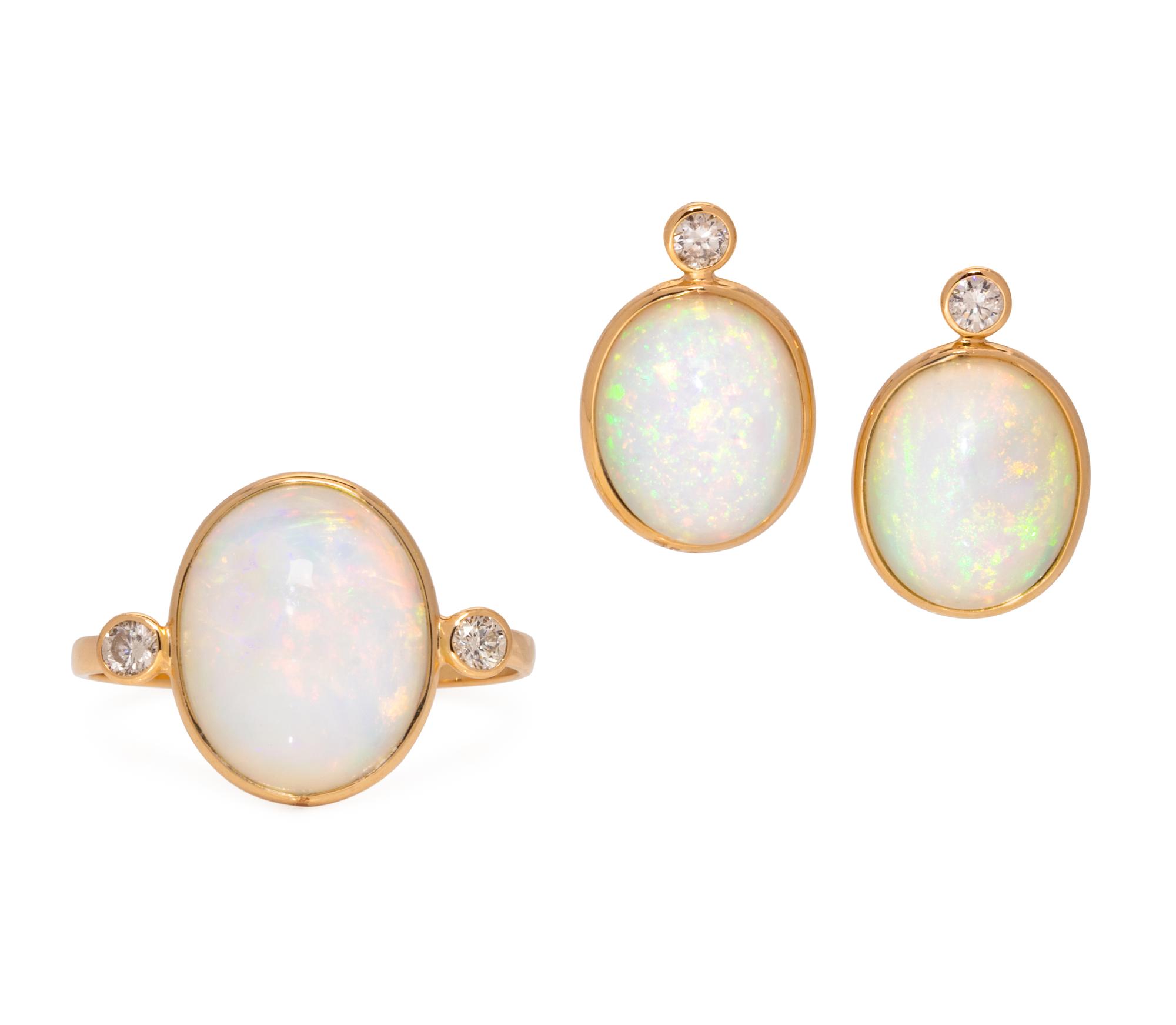 OPAL AND DIAMOND SET