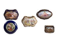 Five Sevres Style Porcelain Boxes