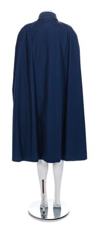 Reversible Blue and Window Pane Check Cape, 1950-60s