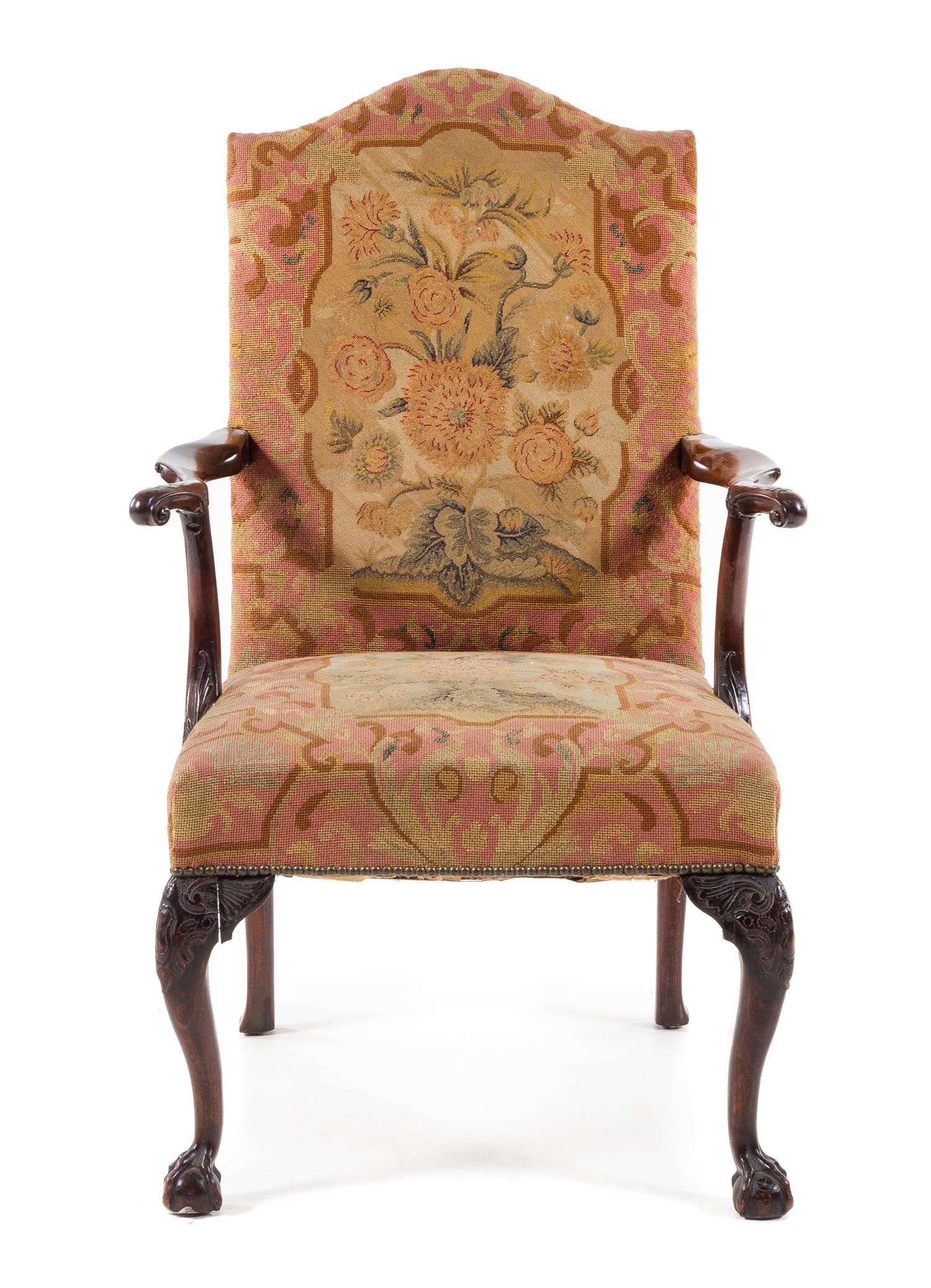 A George II Style Mahogany Library Chair