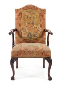 A George II Style Mahogany Library Chair