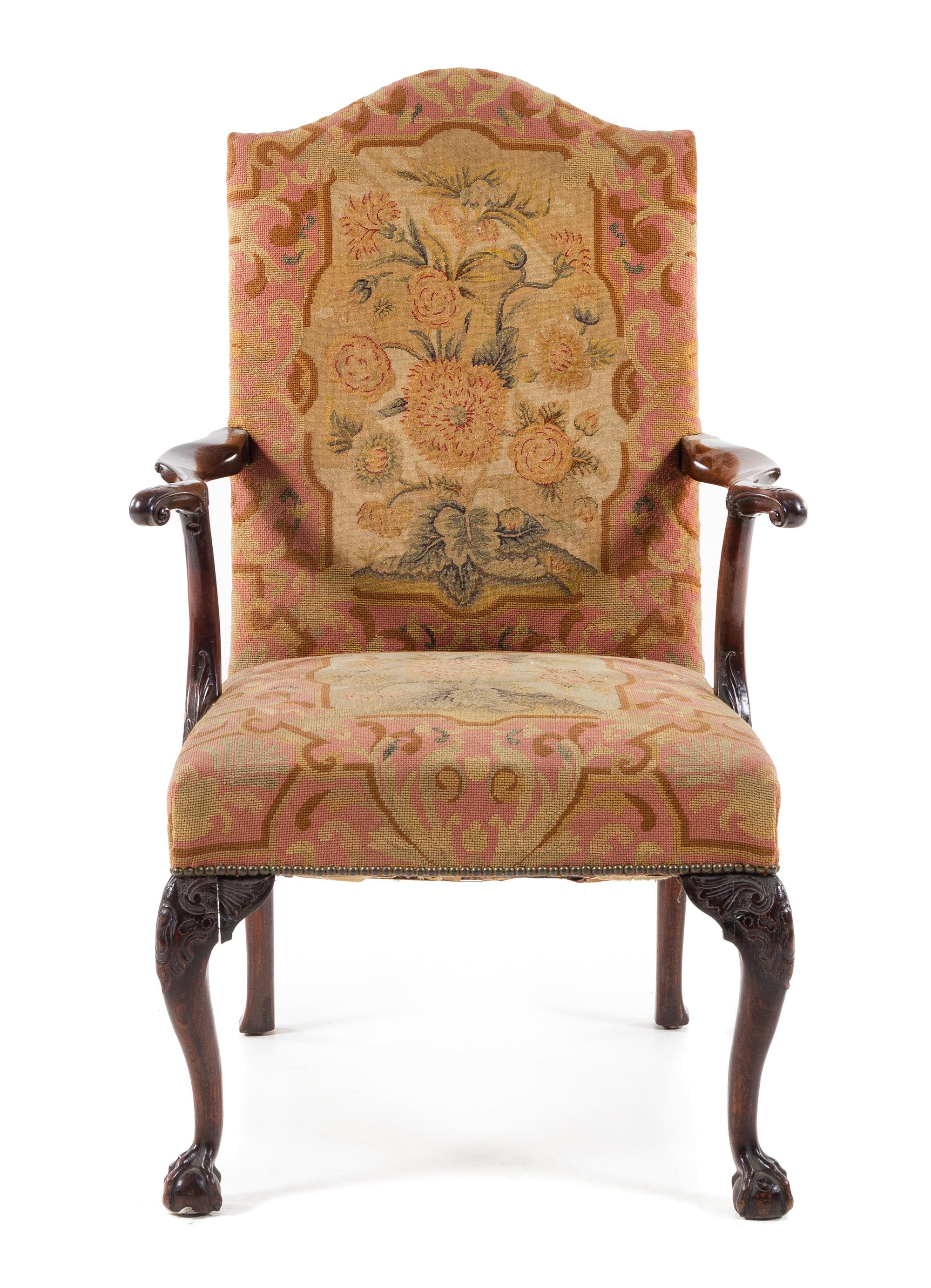 A George II Style Mahogany Library Chair