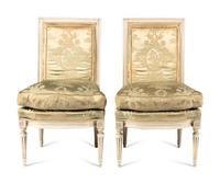 A Pair of Louis XVI Style Painted Side Chairs