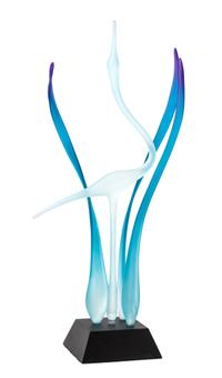A Frosted Glass Sculpture Height overall 23 3/4 inches. — 20TH CENTURY