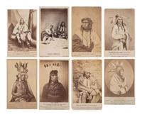 A group of 8 CDVs of Sioux involved in the 1862 Dakota Uprising in Minnesota incl. executed subjects. St. Paul, MN: Whitney's Gallery.