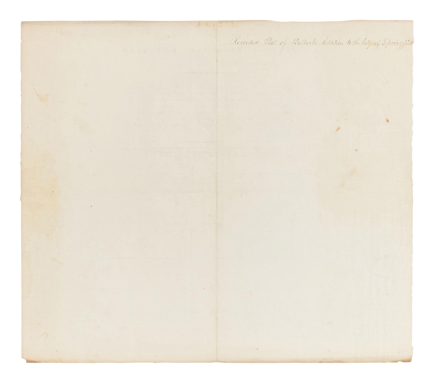 LINCOLN, Abraham (1809-1865). A small archive of 9 manuscript and partially printed documents relating to the Bullock Land Transaction, Springfield, Illinois, 1855-1859, comprising: