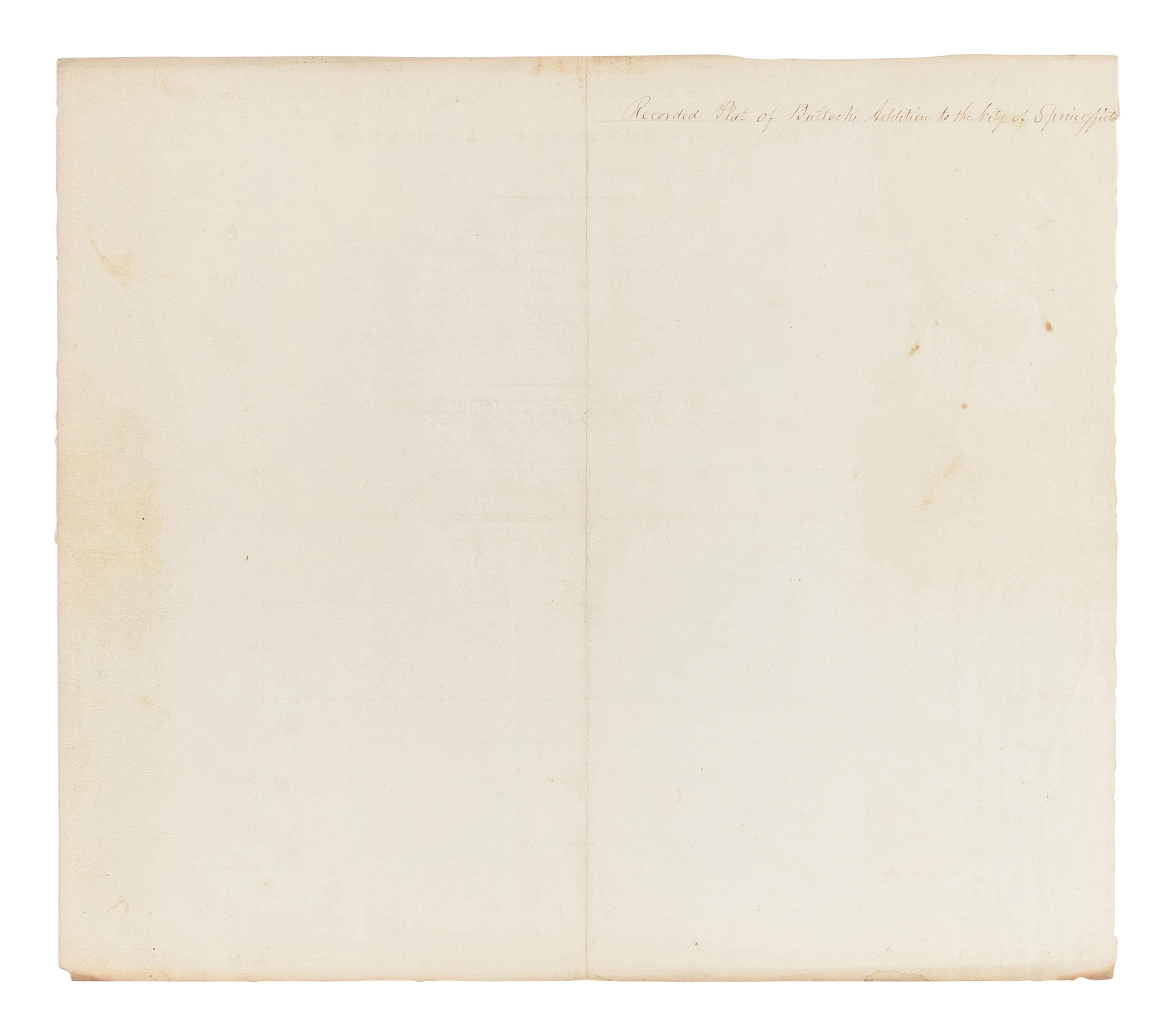 LINCOLN, Abraham (1809-1865). A small archive of 9 manuscript and partially printed documents relating to the Bullock Land Transaction, Springfield, Illinois, 1855-1859, comprising: