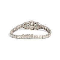 ART DECO, EMERALD AND DIAMOND BRACELET