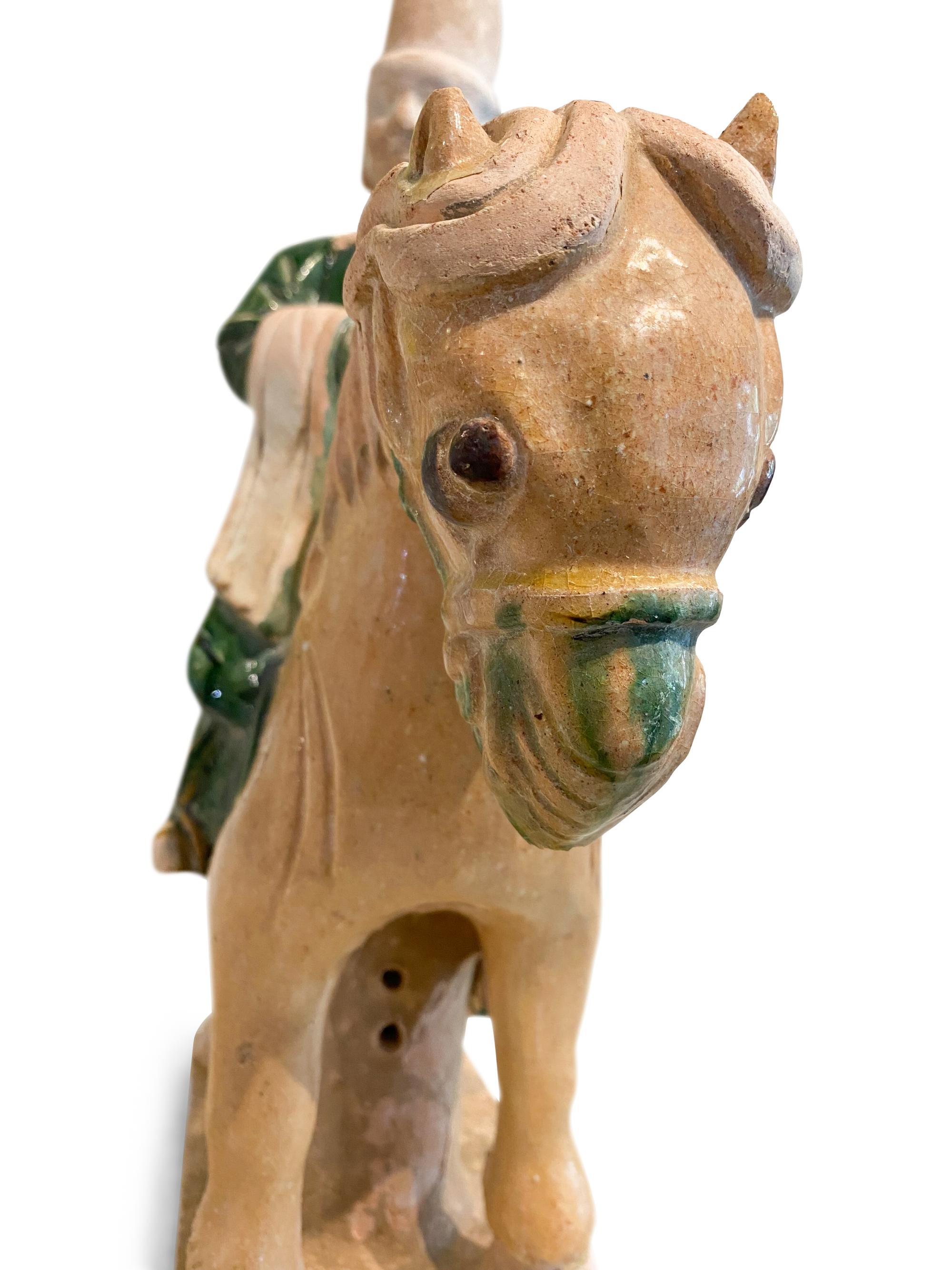 Two Chinese Sancai Pottery Figures