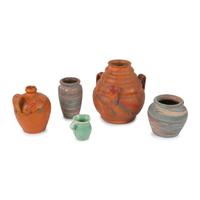 Three Pieces of Niloak Swirl Art Pottery