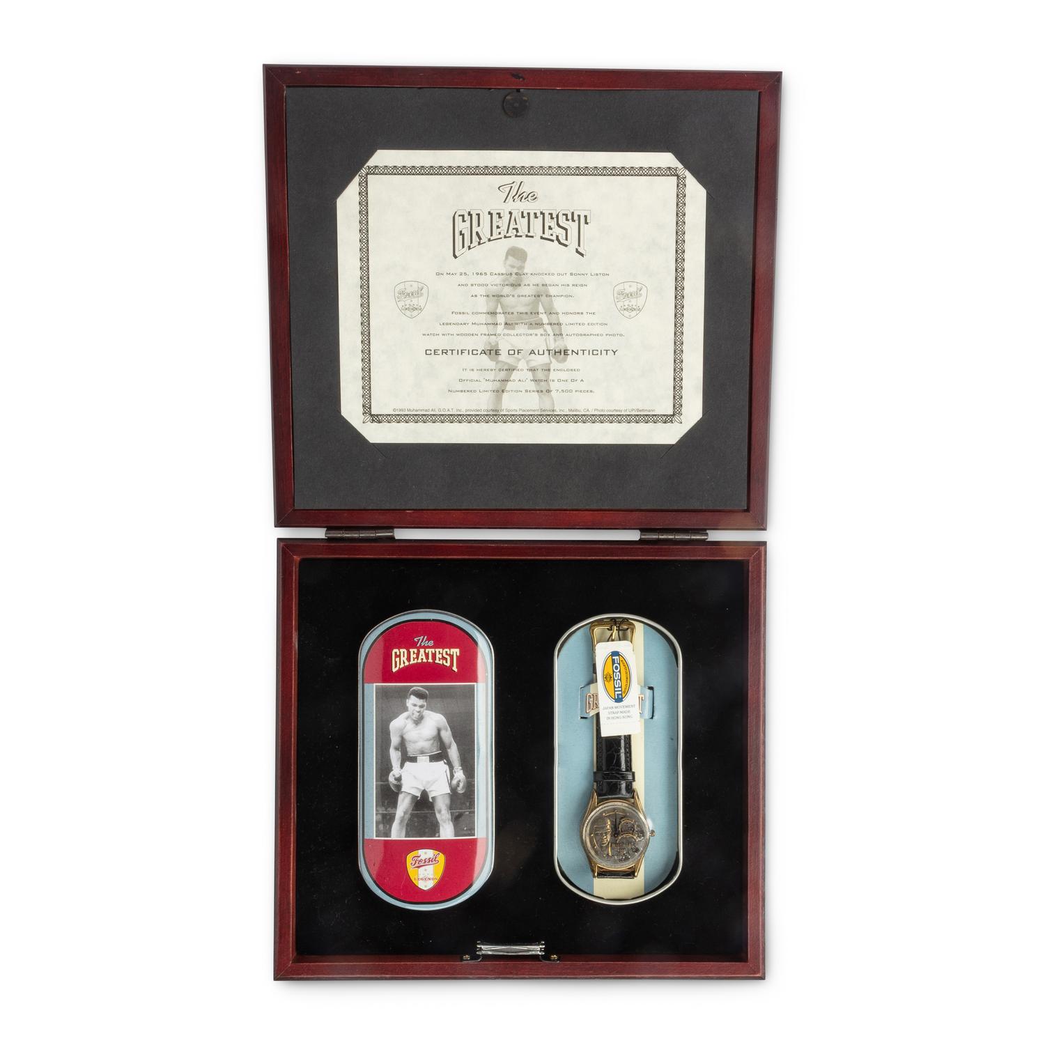 A Muhammad Ali Signed Autograph Watch Set