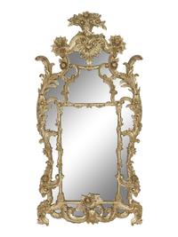 A Pair of Large Ralph Lauren Louis XV Style Silvered Parclose Overmantel Mirrors