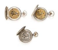 A Collection of Coin Silver Open Face Pocket Watches, Waltham, Circa 1907, 1890, and 1883, 310.00 dwts.