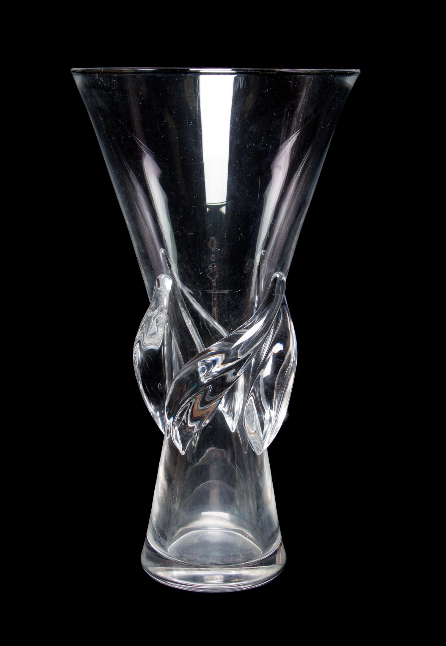 A Steuben Glass Vase Height 11 5/8 inches.