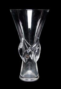 A Steuben Glass Vase Height 11 5/8 inches.