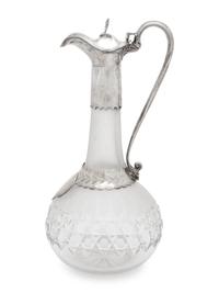 A Victorian Silver-Plate and Cut Glass Presentation Claret Jug of Rowing Interest