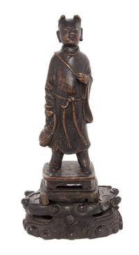 A Bronze Figure of a Young Buddhist Monk Height 5 1/2 inches. — MING DYNASTY
