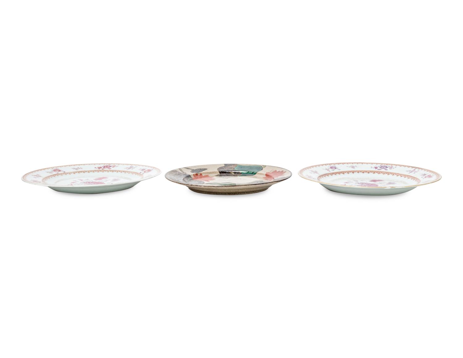 Three Chinese Export Porcelain Plates