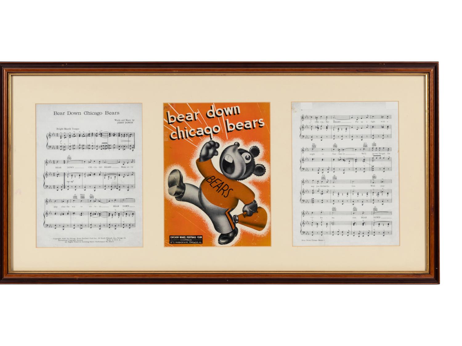 A Group of Seven Chicago Bears Artworks Formerly Displayed at Mike Ditka’s Restaurant
